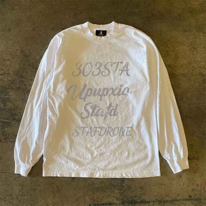 Make Money and Do Charity! Three-Thread 310 Pure Cotton Double Yarn! Upward Knight Non-Transparent American Style Couple's Long-Sleeved T-Shirt for Women and Men Make Money and Do Charity! Three-Thread 310 Pure Cotton Double Yarn! Upward Knight Non-Transparent American Style Couple's Long-Sleeved T-Shirt for Women and Men