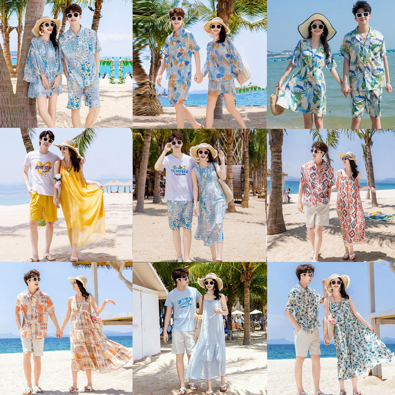 Beach Couple Outfits for Summer Vacation, Plus-Size Dresses for Women, Honeymoon, Super Fairy-Like, Seaside Travel, Sanya, Thailand Clothing Set