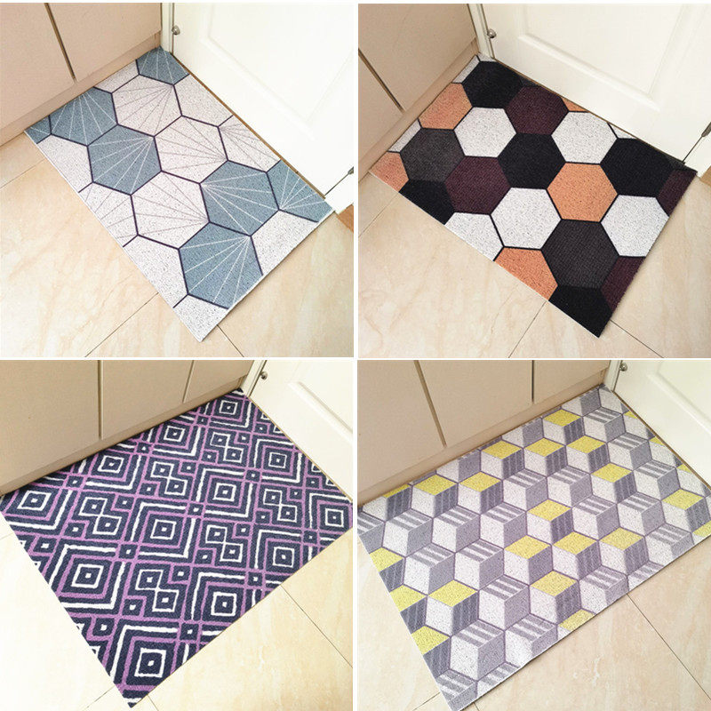 Entrance door foot pad Home Genguan Door Cushion Kitchen Non-slip Ground Mat Can Cut plastic Silk Circle Balcony Hallway Mat