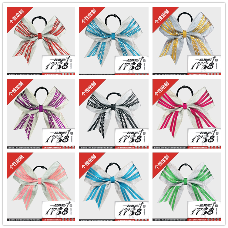 Professional custom-made La La fuck headdress Bow head flower Cheerleader hair accessories Shiny diamond accessories