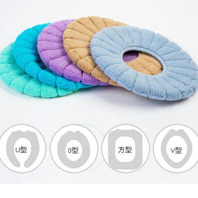 Universal Color Cotton Wool Loop Toilet Cushion Ring Toilet Bowl cover Makeup Room Elastic toilet seat Toilet Cushion toilet cushion