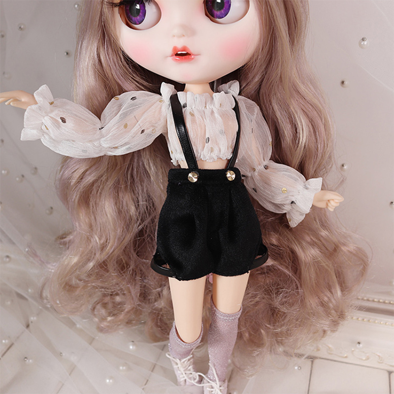 Icy Dbs Small Rag Doll Clothes Black Strap Translucent Long-Sleeved Suit Az Lijia Ob24 Baby Clothes