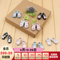 DBS Blythe small cloth dolls shoes flat bottom butterfly knots kitty Japanese word button small leather shoes azone 8 Shoes