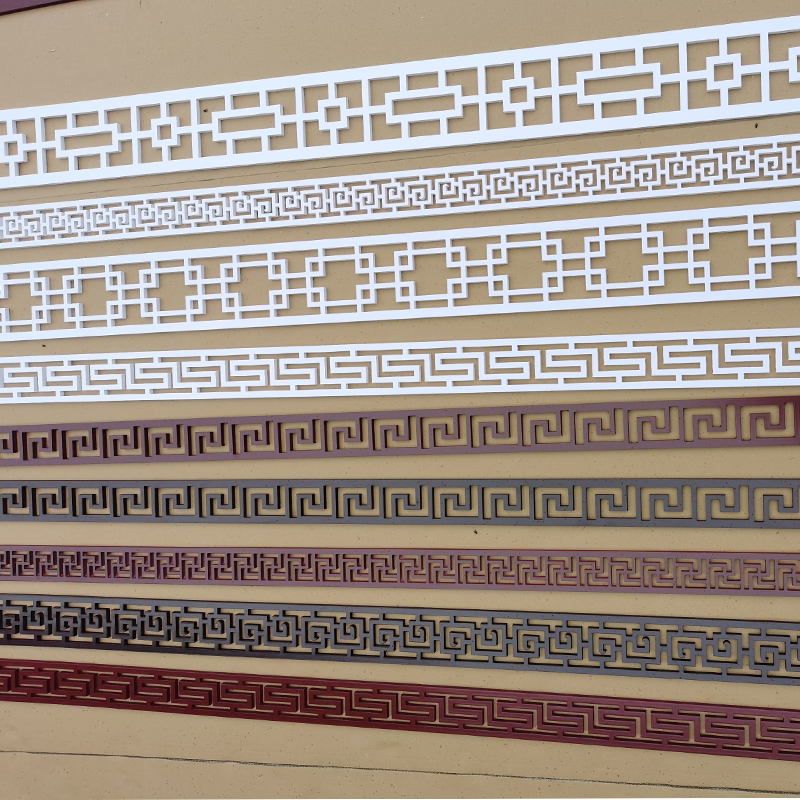 General board Chinese pvc hollow carved line waist line back word pattern decorative frame secondary top plate ten thousand character grid
