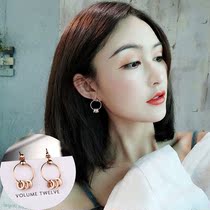 Net red ins temperament geometric earrings female simple high-level foreign atmosphere niche ring earrings earrings earrings earrings Korean trendy