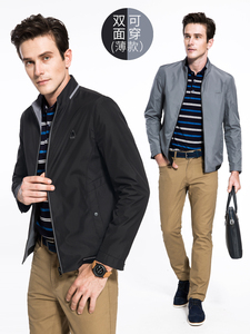 159元包邮  骆驼男装 春秋装时尚韩版双面穿夹克