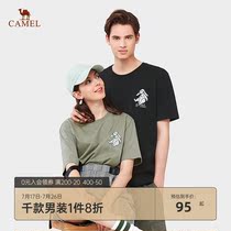 Camel clothing 2021 summer new mens and womens short-sleeved T-shirts pure cotton patch embroidered couple casual tops