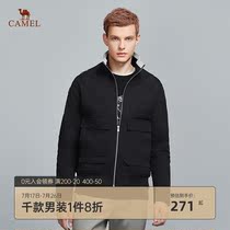 Camel mens clothing 2021 autumn stand-up collar windproof tooling cadre jacket Male Korean version casual sports jacket jacket
