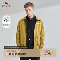 Camel mens clothing 2021 autumn and winter new double-sided wear trend jacket mens Korean version of the tooling large pocket jacket jacket