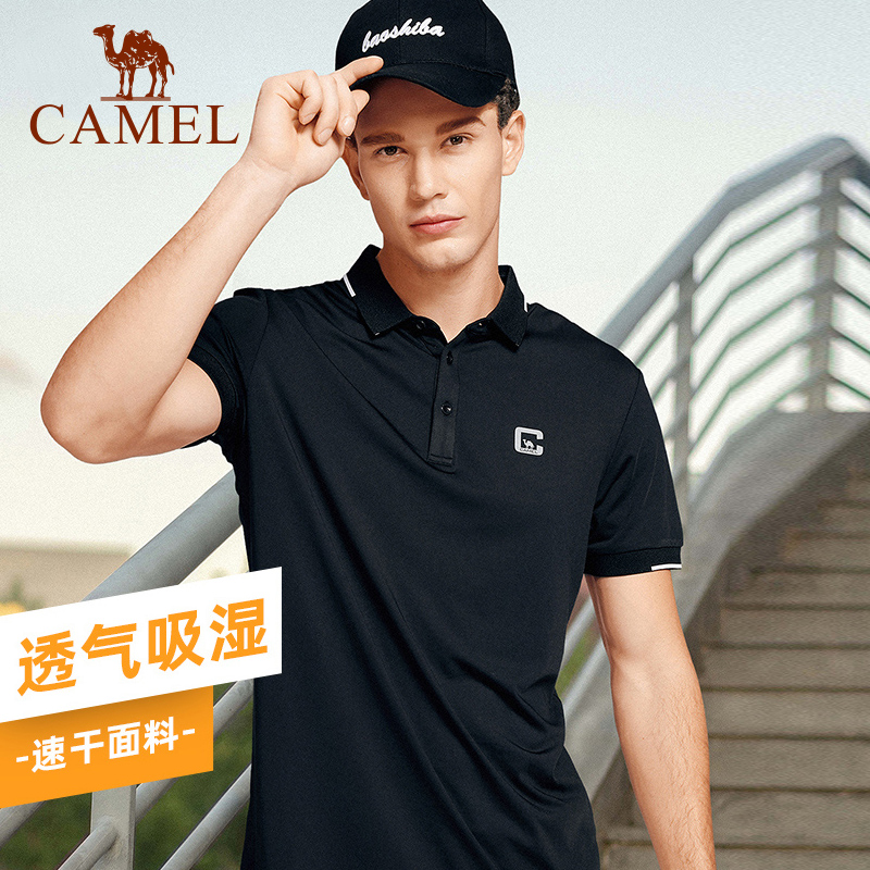 Camel men's summer new couple casual quick-drying short-sleeved tops outdoor sports quick-drying T-shirt lapel POLO