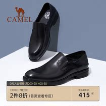 Camel mens shoes 2021 spring new business formal shoes soft-soled cowhide set foot derby shoes mens shoes
