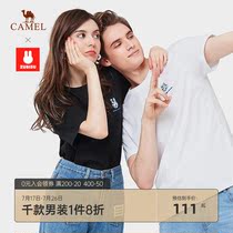 Camel clothing 2021 new mens and womens short-sleeved T-shirt pure cotton embroidery t-shirt half-sleeve trend casual couple top