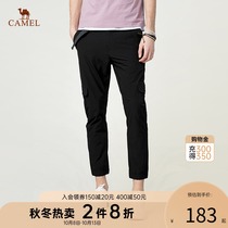 Camel mens summer new multi-pocket trend loose straight elastic tooling casual ankle-length pants men