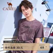 Camel mens short-sleeved t-shirt mens 2021 summer fashion printed round neck half sleeve base shirt top