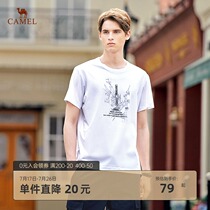 Camel mens clothing 2021 spring and summer new short-sleeved style casual printing T-shirt youth trend mens top