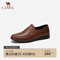 Camel casual leather shoes mens leather mens shoes Soft sole mens business British cowhide Daddy shoes Loafers men