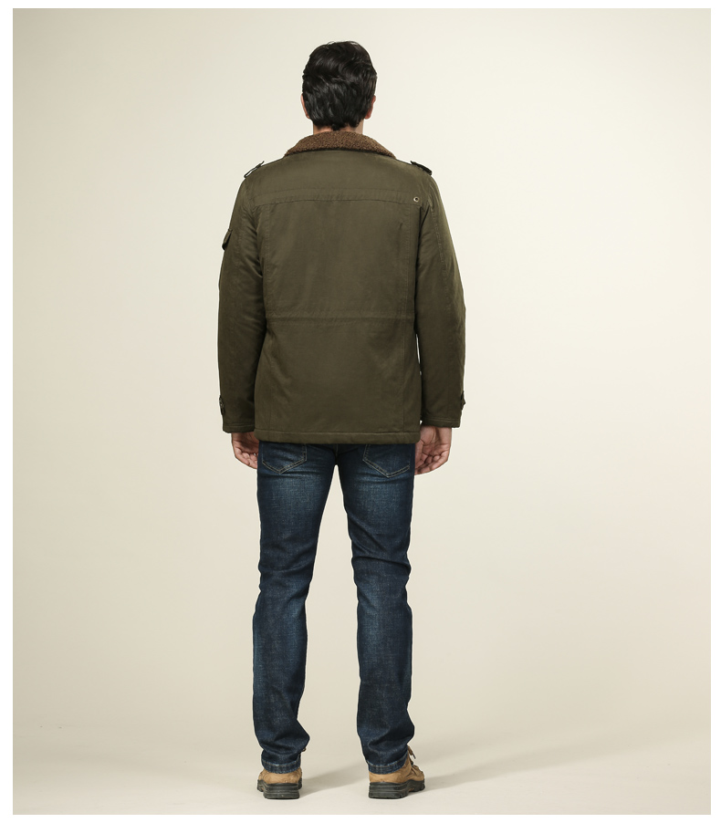 Lạc đà đàn ông đích thực của nam giới ve áo dày bông pad trong phần dài của khối lượng cơ bản dày polyester thẳng bông áo