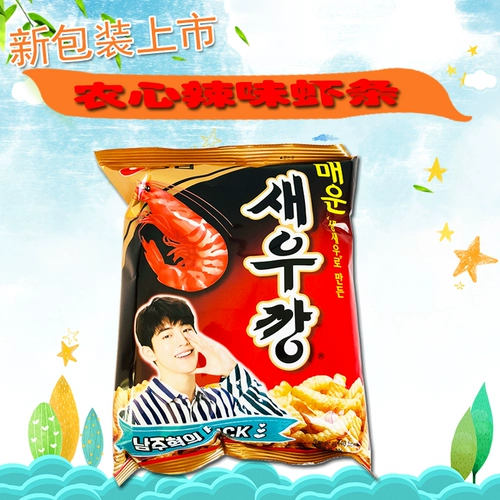 Корейские импортные закуски Nongshim, крекеры с креветками, пряные, соленые, хрустящие, 90 г, закуски, закуски, закуски