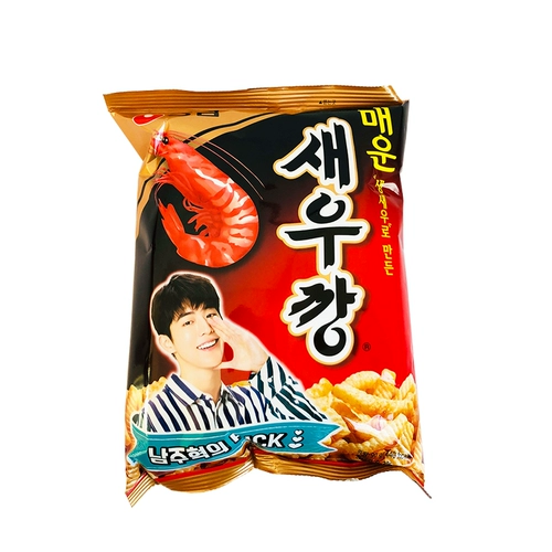 Корейские импортные закуски Nongshim, крекеры с креветками, пряные, соленые, хрустящие, 90 г, закуски, закуски, закуски