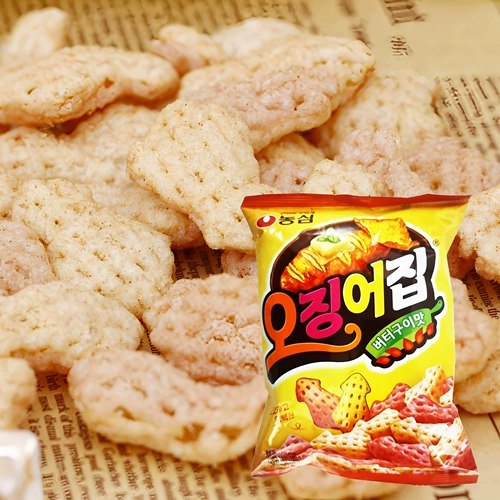 Корейские оригинальные импортные продукты питания Корейские закуски Ломтики кальмара Nongshim 78 г хрустящих и вкусных воздушных кальмаров