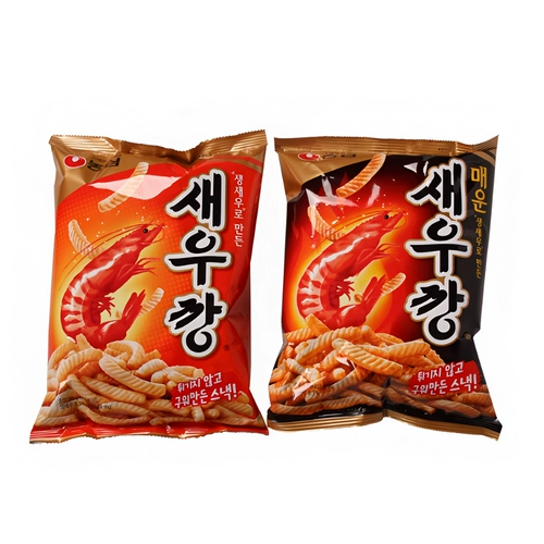 Корейские импортные снеки Аутентичные крекеры с креветками Nongshim Острые/оригинальные крекеры с креветками 90 г Закуски Закуски Закуски