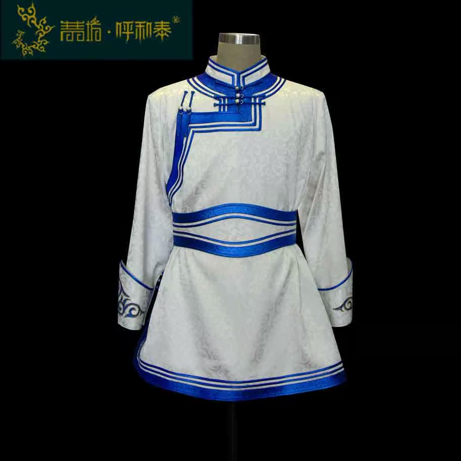(Qingqing Workshop and Tai) Custom Mongolian Fashion Dress Men Thin white Desert Rose Lovers Suit