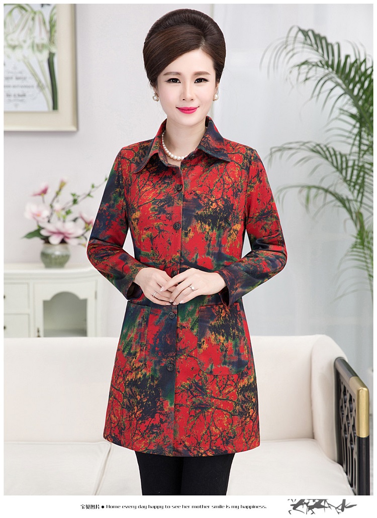 Mùa thu và mùa đông của phụ nữ trung niên áo sơ mi dài tay áo sơ mi dài cộng với nhung dày cơ sở áo khoác ấm những bộ đồ mặc nhà thanh lịch tuổi trung niên