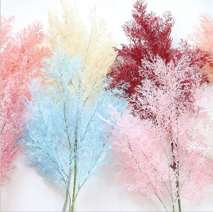 Simulation of mist flower wedding celebration new fake green plant decoration flower long rod coral shopping mall props
