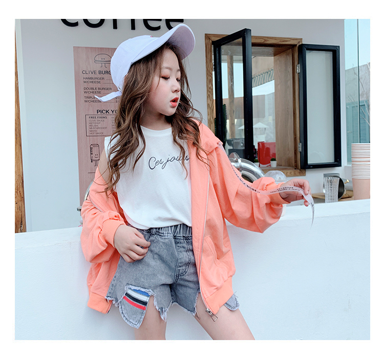 Cô gái diện đồ denim cá tính mặc quần short mùa hè trẻ em hoang dã thời trang Hàn Quốc phiên bản quần lửng ống rộng ngoại quốc - Quần jean chân váy trẻ em