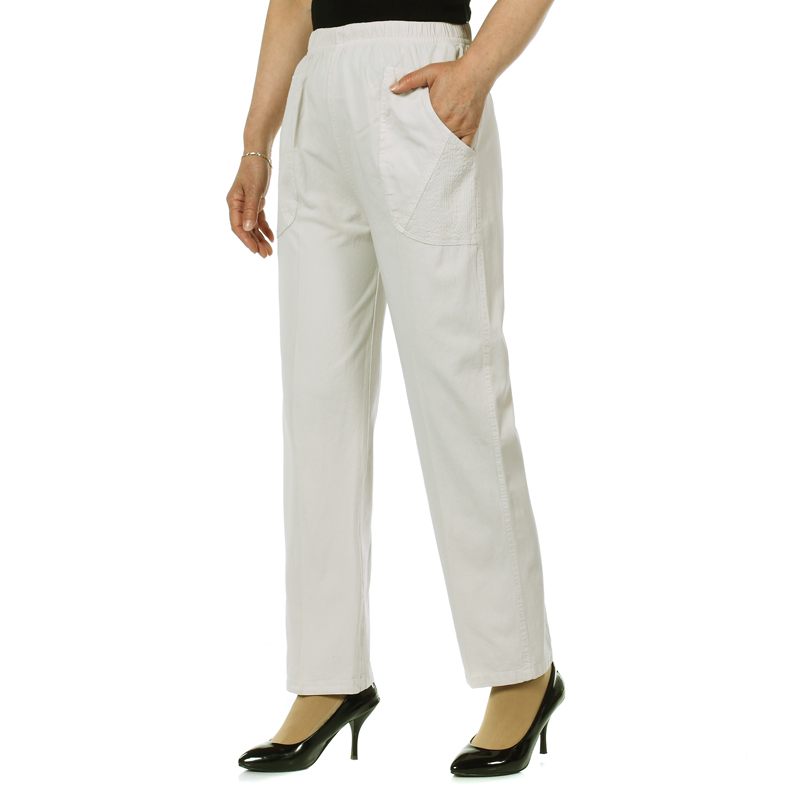 Mùa xuân và mùa hè mặc quần dài của phụ nữ trung niên Quần mẹ trung niên bằng vải cotton co giãn thẳng - Cộng với kích thước quần áo quần jean nữ ống rộng