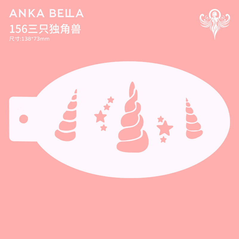 Ankabella Face Painting Template DIY Painting Mold Tattoo Stencil Rainbow Three Unicorns