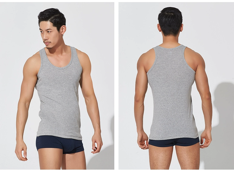 3 100% cotton mỏng mùa hè nam trung niên và cao tuổi trẻ nam căng co giãn - Áo vest