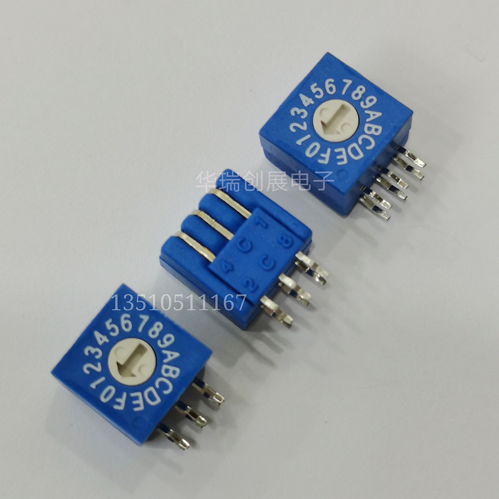 0-F rotary coding switch 16 bits PCB vertical side transfer code switch 8421C positive code 3: 3 straight inserts 4: 1