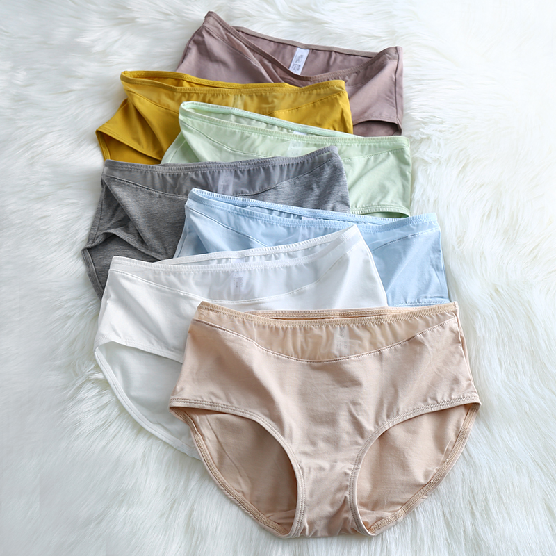 Lady Mid Waist Mesh Yarn Splicing Modale Cotton Quality Breathable Thin seamless Seamless Elastic Underpants