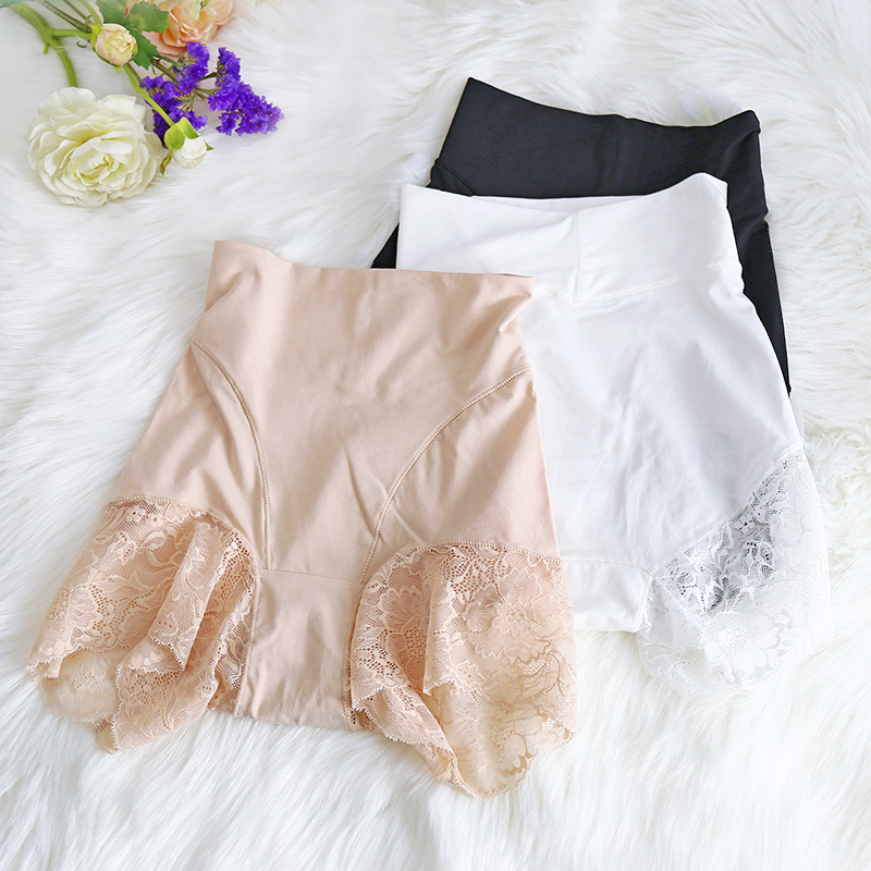 Ladies High Waist Comfortable Safety Pants Bottoming Modal Cotton Stretch Wide Brim Lace Foot Open Boxer Briefs