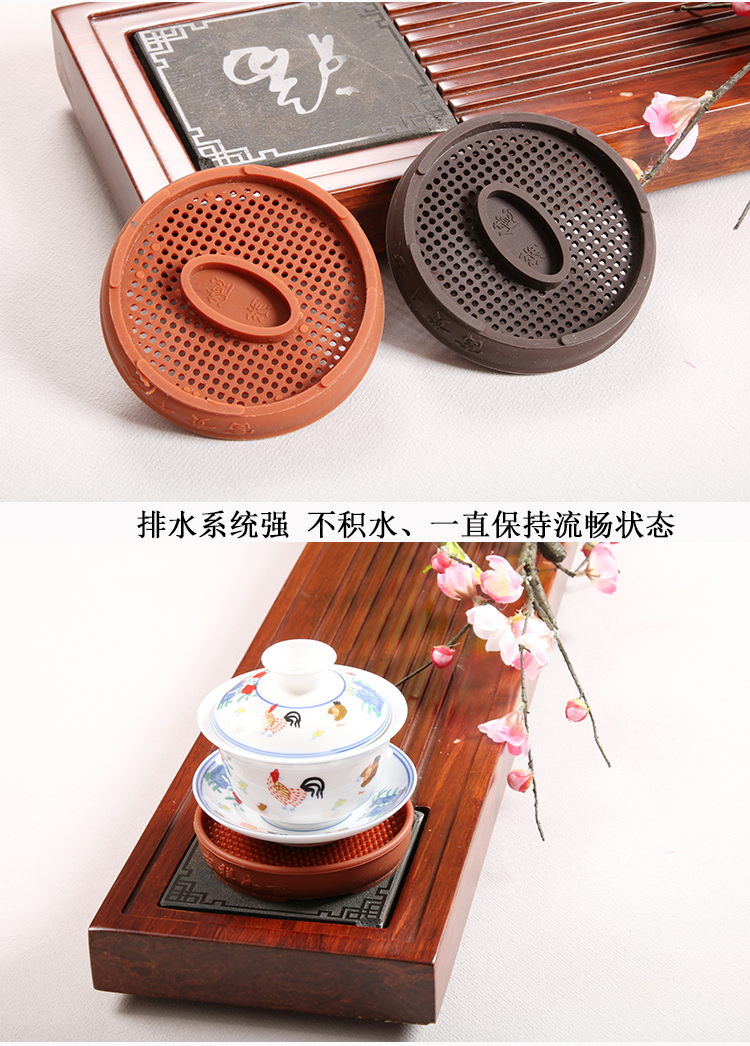 Bộ ấm trà khay trà ấm trà ấm trà mang nồi màu tím cát nồi nồi pad silicone pad bìa bát khay khô bong bóng cơ sở bình pha trà thủy tinh lock&lock