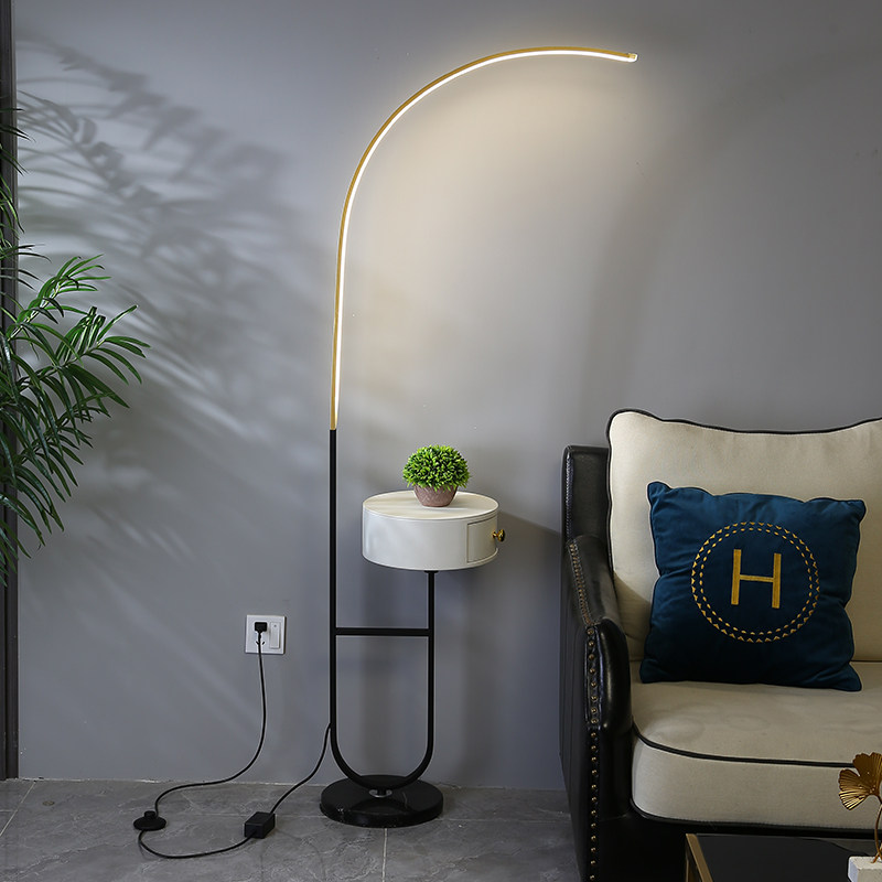 Nordic minimalist modern light extravaganza Villa Hotel Living-room Sofa Extremely Simple-style Room Overlong Pole Standing Floor Lamp
