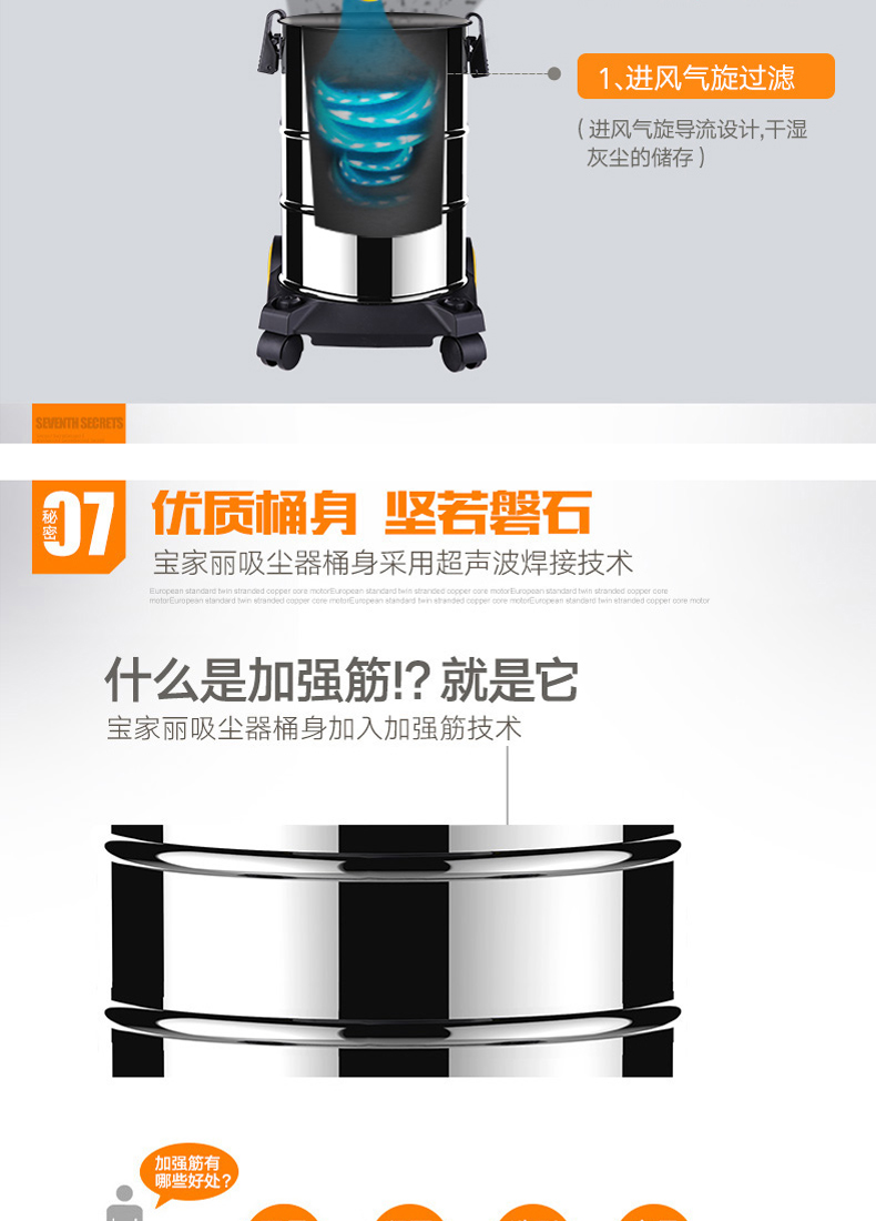 Baojiali máy hút bụi gia đình mạnh mẽ công suất cao nhỏ im lặng thảm cầm tay máy hút bụi công nghiệp GY308 - Máy hút bụi robot hút bụi lg