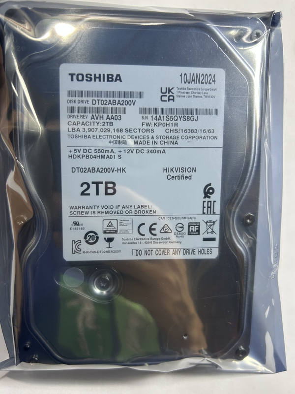 Hikvision 2t Hard Drive Toshiba 3t Surveillance Disk Dt02Aba200V-Hk Mechanical Hard Drive Dt01Aca300 Video Recorder