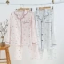 Mùa xuân và mùa thu cotton dệt đôi gạc nam nữ đôi mẫu