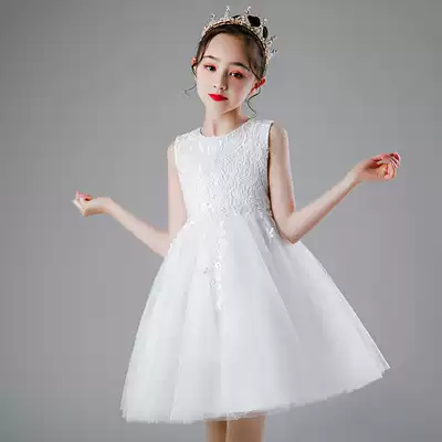 Princess dress Girls puffy yarn dress Little girl Western style children's dress performance dress host wedding dress summer