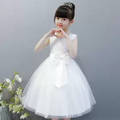 Girl's gauze dress 2021 new dress children's foreign pie puffy gauze children's princess dress girl summer dress