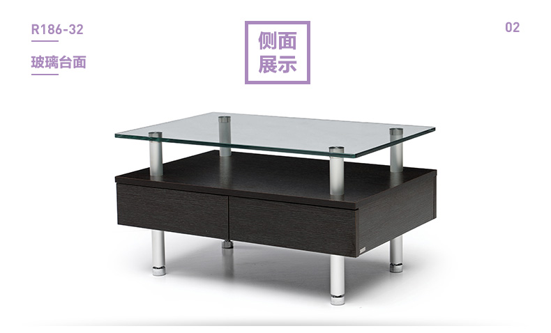 Nội thất táo đỏ cổ điển đơn giản và hiện đại Thời trang phòng khách kính hình chữ nhật góc bàn cà phê sáng tạo R186-32 - Bàn trà bàn trà kính cường lực