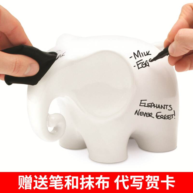 British Luckies can be rubbed note elephant Memo Elephant ceramic three-dimensional cheat-off stand sticky note holder