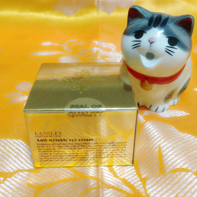 Thailand small q beautiful beifenite LANSLEY 99 9% gold anti-wrinkle eye cream 20ml