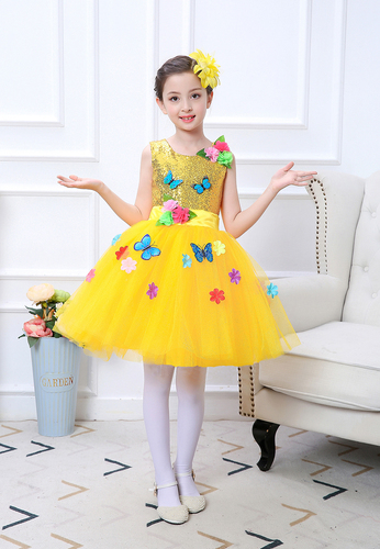 girls princess ballet chorus dresses Children pengpeng cake dress table show dress girl Princess kindergarten chorus Dress Dance Dress Dance Dress