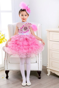 girls princess ballet chorus dresses Children's pompous cake dress table show dress girl Princess kindergarten chorus Dress Dance Dress Dance Dress