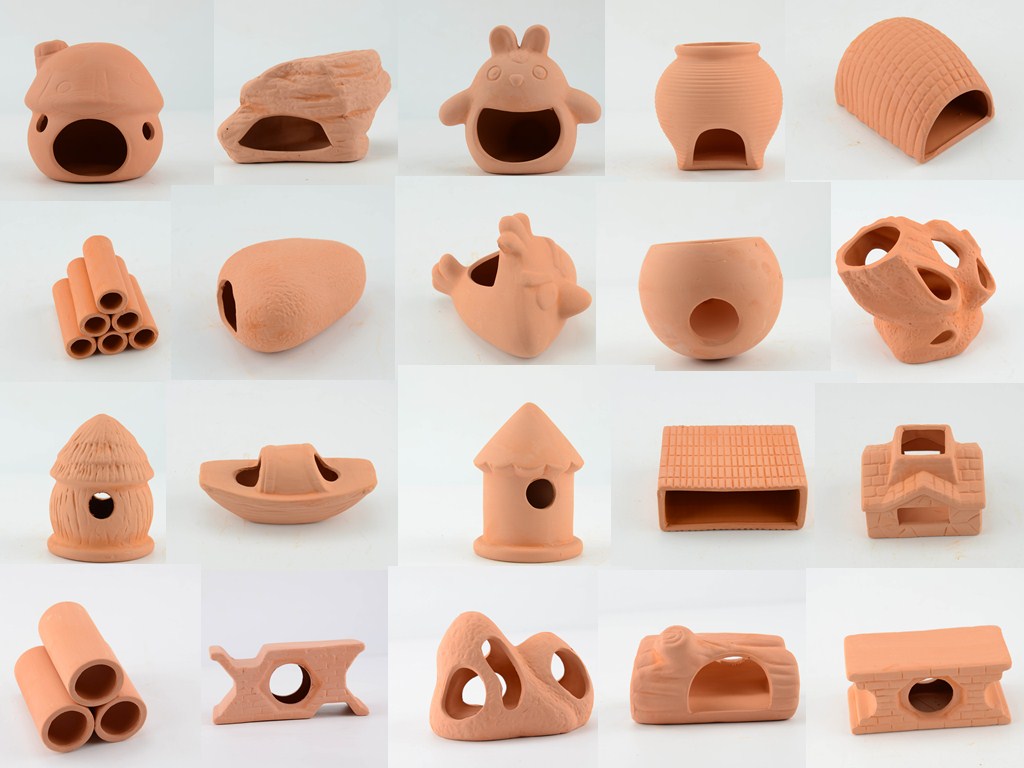 淘宇 包邮水晶虾屋窝陶罐鲷罐虾缸鱼缸水族箱瓷造景异形罐躲藏洞2