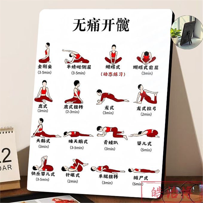 Yoga Sequence Chart Photo Frame Asana Picture Frame Stretching to Relax the Body Yoga Studio Gym Bedroom Desktop Display
