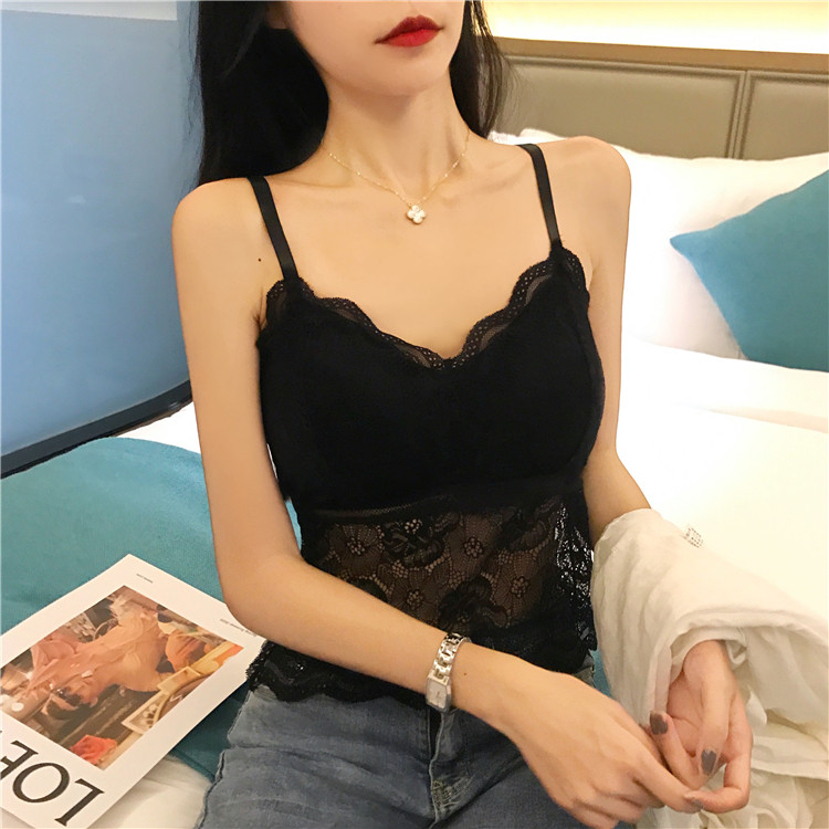 Real price beautiful back suspender lace sexy vest